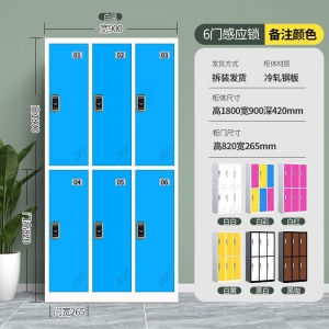 六门更衣柜不锈钢员工宿舍衣柜储物柜浴室储物柜批发澡堂健身房专用