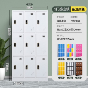 9门彩色幼儿园学生书包存柜子员工收纳钢制柜子厂家直销