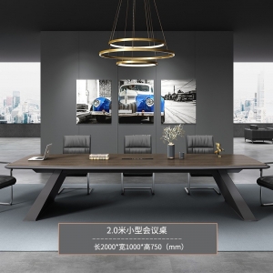 办公家具会议桌长桌简约现代接待长条洽谈桌带线盒办公桌