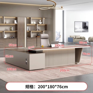 老板办公桌简约现代总裁桌大班台办公室家具轻奢烤漆经理桌老板桌