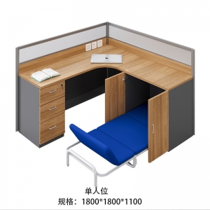 工厂批发办公室办公桌带午休床的员工电脑桌值班室自由隐形折叠床
