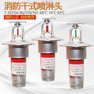 商场隐蔽式干式消防洒水喷头ZSTGX15-68℃冷库专用防冻干式喷淋头