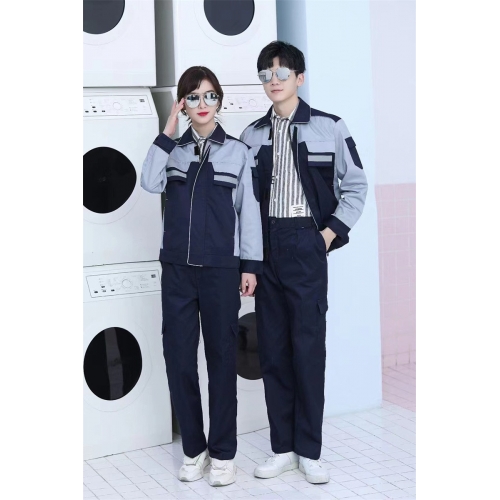 春秋工作服吸湿排汗舒适透气工厂车间保洁机修工作服图1