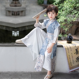 男童汉服春秋新款儿童古装国风古风帅气小王爷国学演出服套装批发