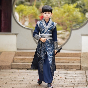汉服男童春秋2024新款唐装儿童古装中国风帅气武侠古风演出服批发