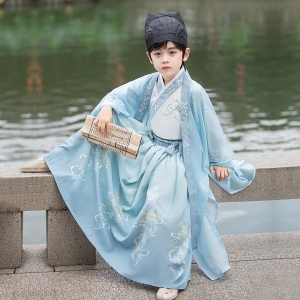 男童汉服2024春秋新款高级中国风儿童古装帅气国学演出服套装批发