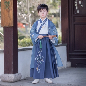 汉服男童2024春秋款高端国风帅气男孩儿童古装高端唐装演出服批发
