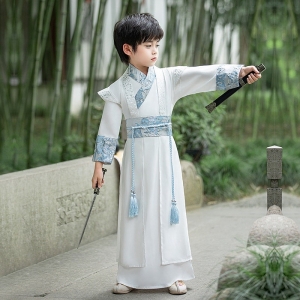 2024春秋新款中国风男童汉服古风帅气儿童古装国学演出服套装批发