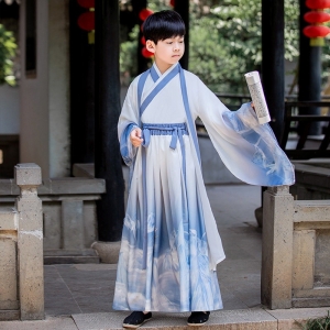 汉服男童2024春秋唐装国学服少爷服儿童古装中国风套装演出服批发