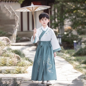 男童汉服2024春秋款原创中国风高端儿童古装唐装走秀演出服批发