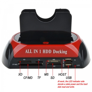 高速USB2.0硬盘底座2.5/3.5寸IDE+SATA带读卡器移动硬盘盒