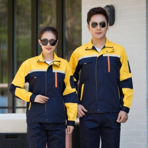 工作服套装春秋耐磨加厚车间工地汽修反光劳保服上衣印制logo定制
