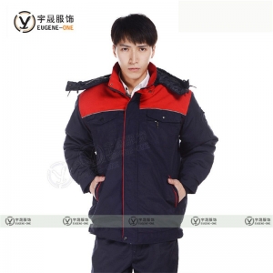 冬季可拆卸连帽外套劳保汽修工装棉服厂服男女物流工装印logo定制