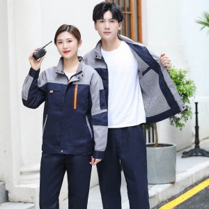 秋冬双层工作服套装男加厚耐磨工厂汽修劳保服工装上衣印logo订制