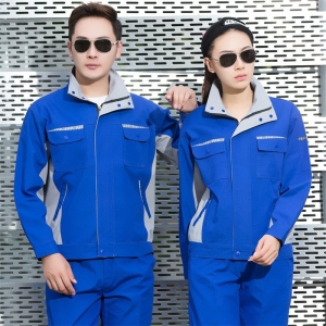 春秋长袖工作服套装男耐磨汽修电工厂劳保服工装上衣印logo定制