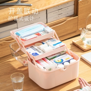 家用药箱多层折叠家庭装药盒应急救药品收纳盒分格手提大药箱户外