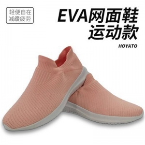 EVA网面鞋男女款运动风透气舒适休闲皮革一脚蹬透气运动鞋网面鞋
