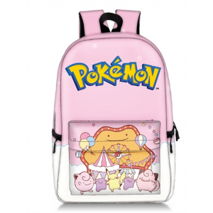 pikachu宠物精灵宝可梦涤纶学生书包皮卡丘背包大容量印花双肩包