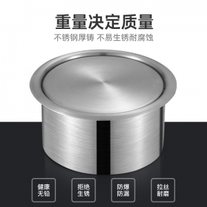 嵌入式台面盖子不锈钢垃圾桶摇盖垃圾桶厕所厨房台面圆形嵌入盖子