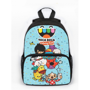 新款toca boca卡通小学生双肩包创意韩版背包涤纶幼儿园书包