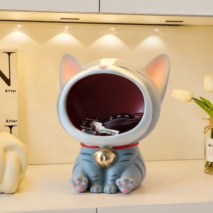 创意猫咪钥匙收纳玄关摆件可爱入户置物架客厅进门鞋柜家居装饰品