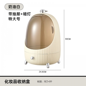 网红化妆品收纳盒家用防尘大容量桌面整理箱口红护肤品收纳盒带灯
