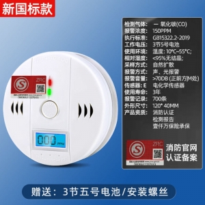 批发一氧化碳报警器煤烟CO电池款一氧化碳检测仪消防新国标款2088