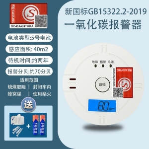 批发一氧化碳报警器煤烟co煤气电池款户外露营一氧化碳检测仪C005