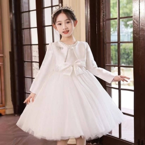 女童公主裙春装2024新款小女孩洋气春季童装裙子儿童背心裙连衣裙