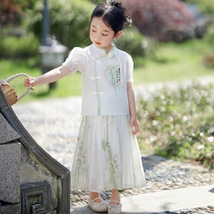 汉服女童古风套装夏季2024新款儿童新中式国风改良小女孩超仙唐装