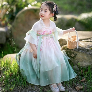 女童汉服连衣裙2024年夏季新款改良款刺绣仙气儿童古装中国风襦裙