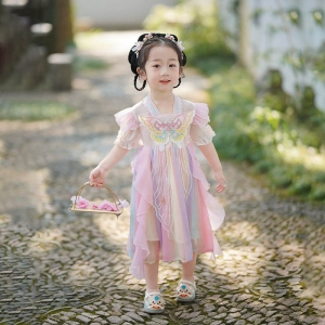 汉服女童连衣裙夏季2024新款儿童夏装国风新中式裙子女孩公主裙