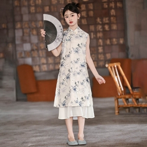 女童连衣裙夏装2024新款儿童夏季国风旗袍小女孩夏款洋气公主裙子