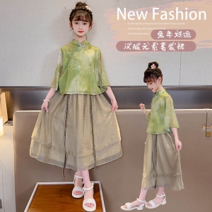 汉服女童夏季儿童中国风礼服超仙改良2024新款大童古装夏装连衣裙