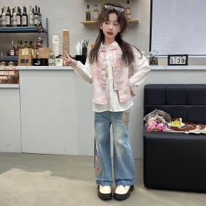 儿童新中式国风女童套装春秋款2024新款春装女孩大童唐装洋气时髦