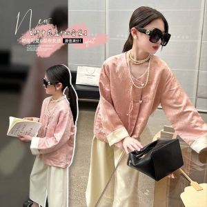 女童唐装汉服春款2024新款儿童女大童春秋春装童装国风新中式套装