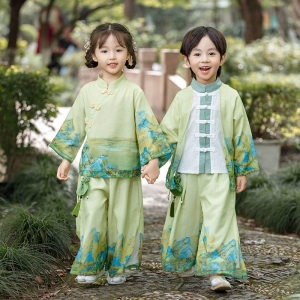 男童汉服亲子装汉服中秋节国庆幼儿园演出服表演服女童汉服中国风