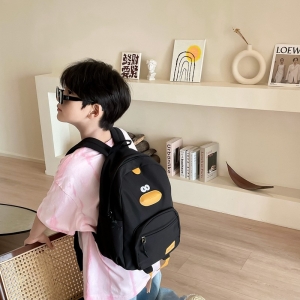 幼儿园书包韩版卡通可爱小鸭子背包可印LOGO男女童帆布双肩包儿童