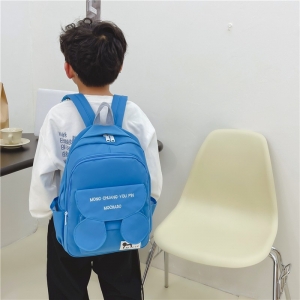 幼儿园小孩双肩包可爱男女童大小号帆布轻便上学书包简约字母背包