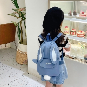 儿童双肩包新款时尚休闲女童幼儿园出游小书包卡通可爱小兔子背包