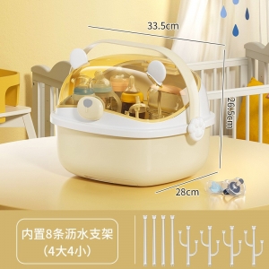 奶瓶收纳盒婴儿童宝宝专用带盖沥水架放辅食工具柜碗筷盒餐具箱子