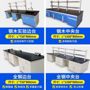 耐酸碱中央工作台实验桌优抗理化板钢木边台操作台