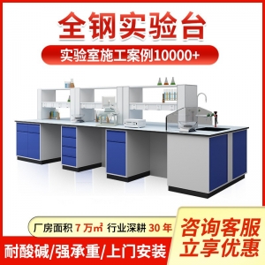 学校实验桌实验室实验台研究所耐酸碱理化板操作台试验全钢实验台