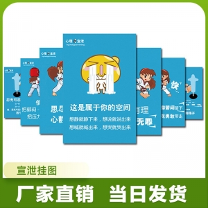 华易心理宣泄心理挂图心理咨询室监控情绪疏导卡通宣传指导示意图