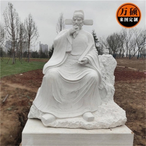 厂家制作石材人物雕塑古代人物诗人李白石雕景区雕塑
