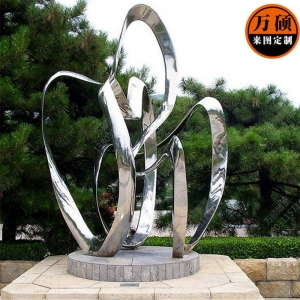 不锈钢抽象雕塑定做 厂区大门广场奋斗雕塑金属景观装饰雕塑摆件