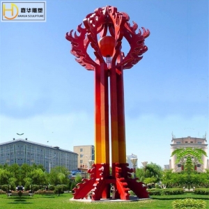 大型城市户外景观不锈钢雕塑广场园林抽象设计玻璃钢厂家制作摆件