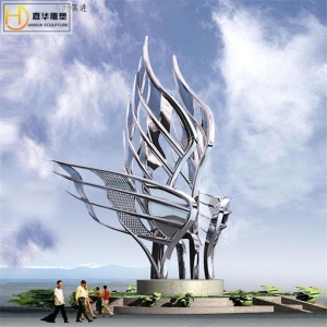 园林广场不锈钢雕塑制作户外大型异形抽象创意几何景观落地摆件