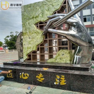 不锈钢雕塑镜面摆件制作抽象校园广场房地产园林创大型金属艺术品