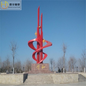 大型不锈钢雕塑制作售楼部校园广场地标圆环抽象镜面金属景观摆件